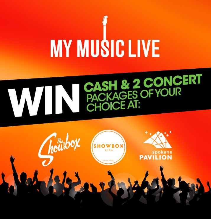 My Music Live. Win cash & 2 concert packages of your choice.