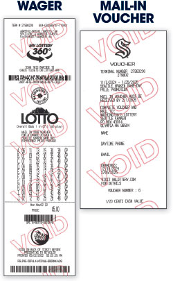 $5 Lotto Ticket and mail-in trailing voucher.