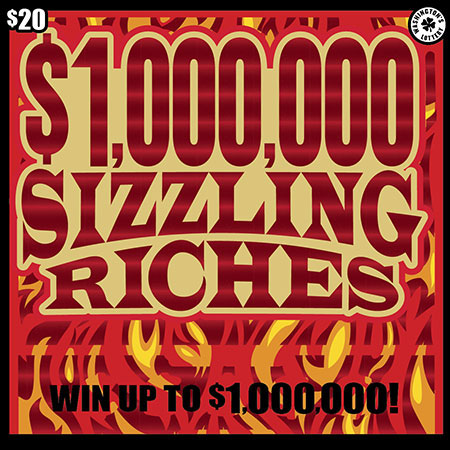 $1,000,000 SIZZLING RICHES scratch-off ticket