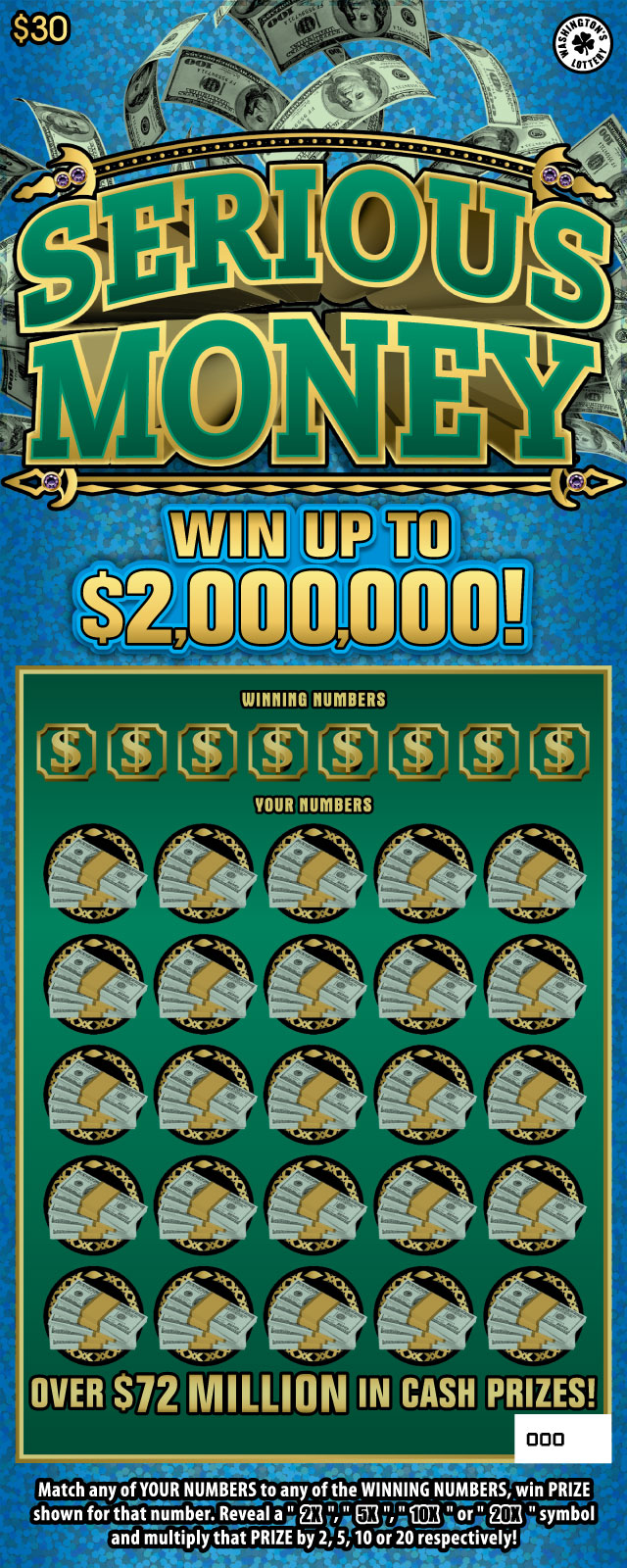 SERIOUS MONEY scratcher ticket