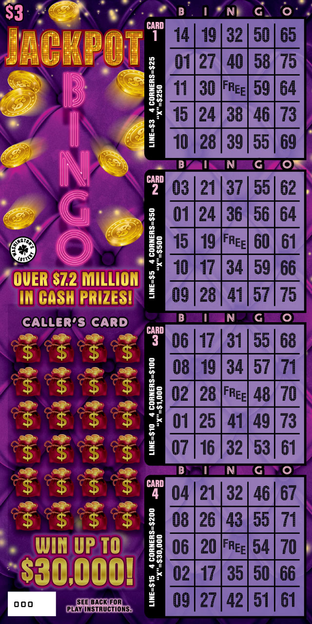 JACKPOT BINGO scratcher ticket