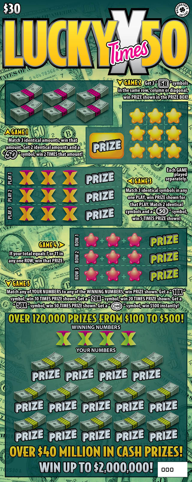 LUCKY TIMES 50 scratcher ticket