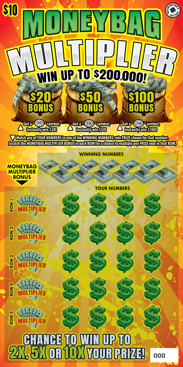 MONEYBAG MULTIPLIER Washington scratch-off ticket