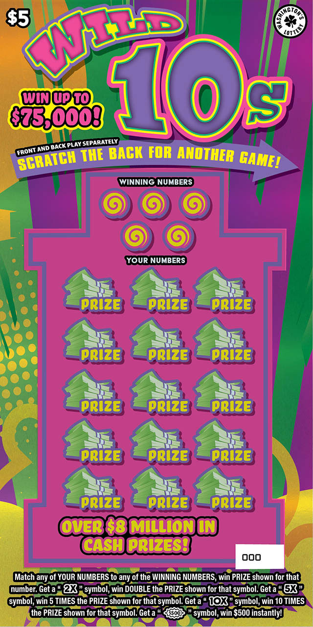 WILD 10S scratcher ticket