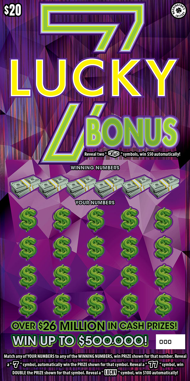 LUCKY 7 BONUS scratcher ticket