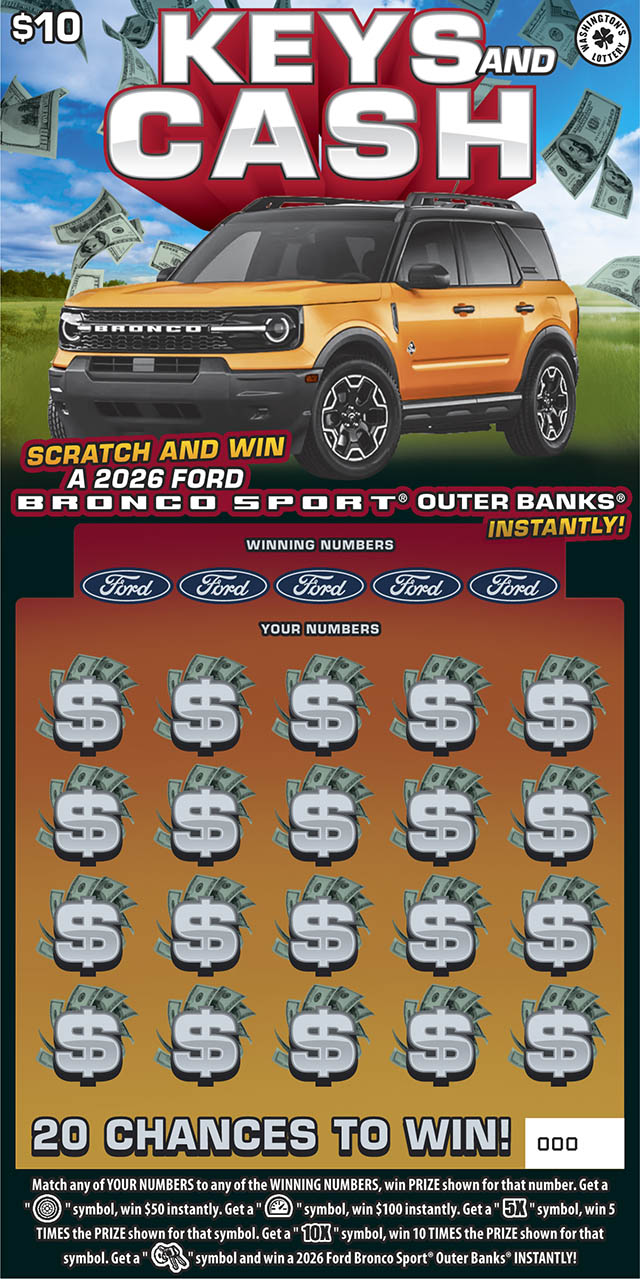 KEYS AND CASH scratcher ticket